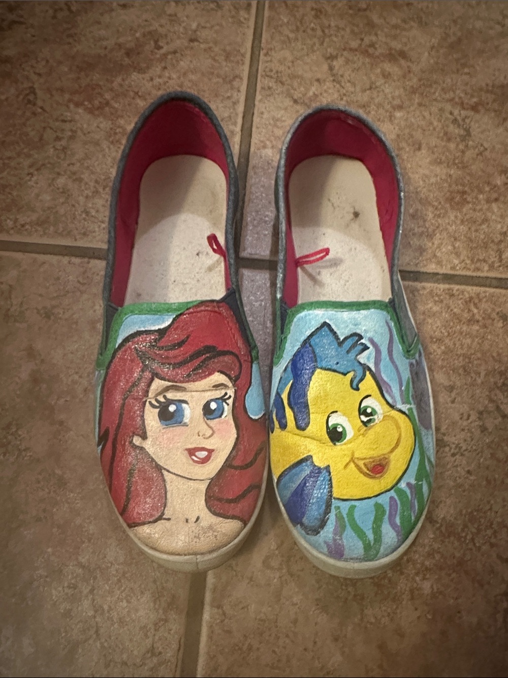 Women’s size 6 hand painted Disney shoes